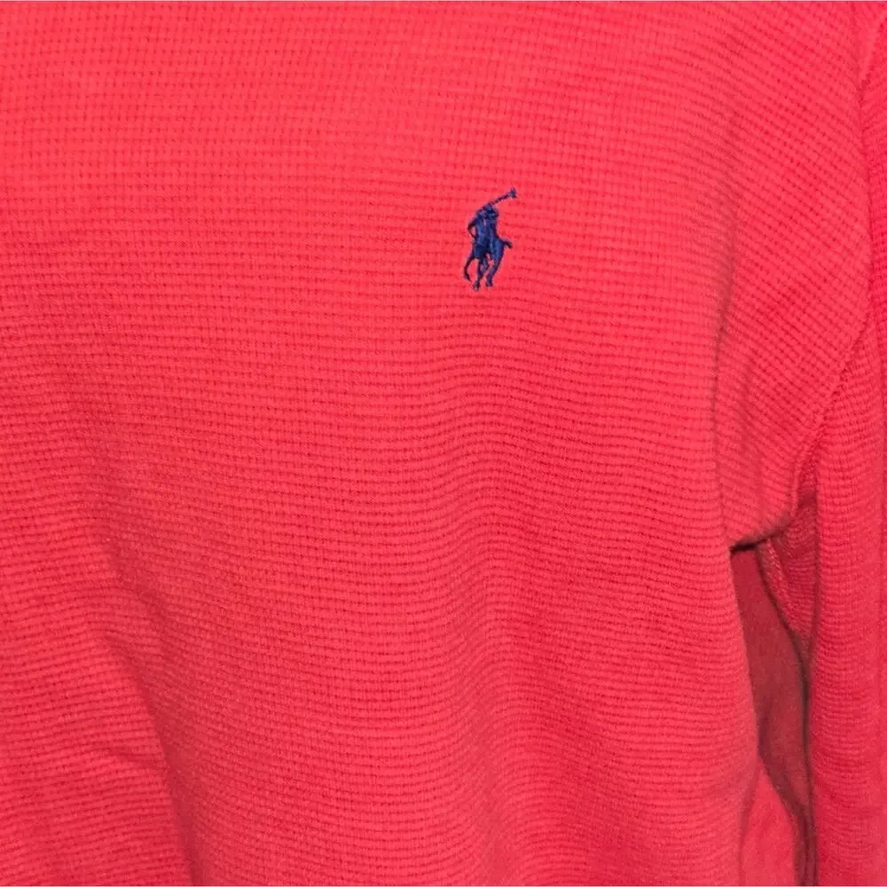 Polo ralph‎ lauren mens v-neck waffle weave Thermal shirt red Size 2XL